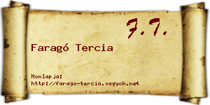 Faragó Tercia névjegykártya